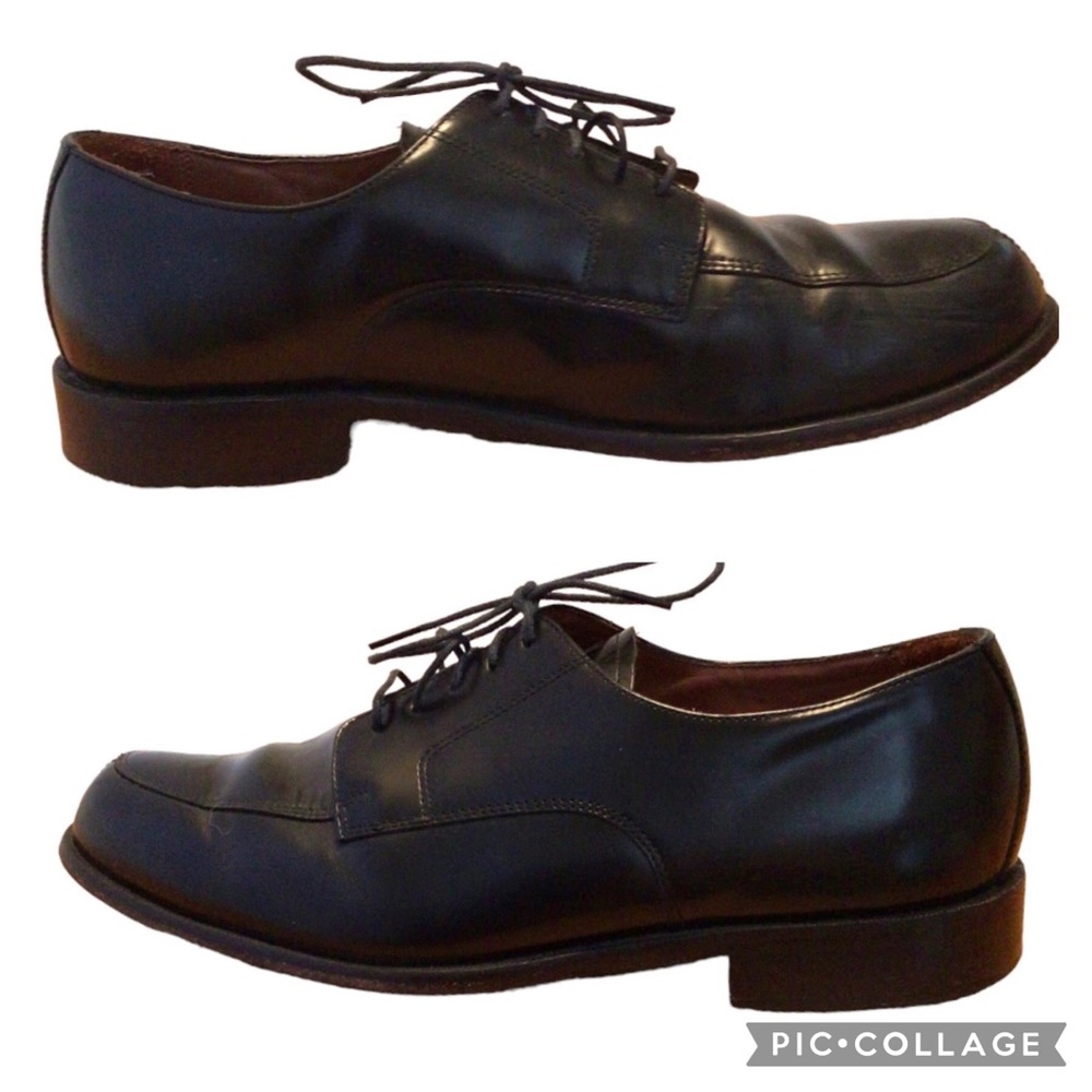 BOSTONIAN Classics First Flex Men’s Leather Oxford Dress Shoe, Size 10W, Black